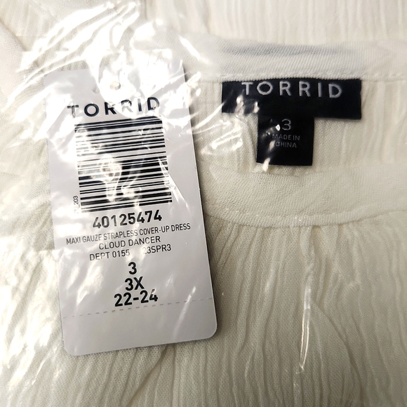 ❤️NWT VINTAGE TORRID SWIM COVER - MAXI GAUZE - BEACH DRESS COVER-UP - PLUS SIZE - Picture 4 of 13